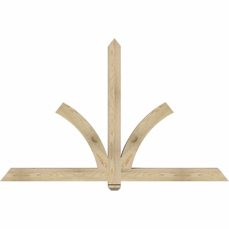 Ekena Millwork Redmond Rough Sawn Timber Gable Bracket, Douglas Fir, 72"W x 45"H x 4"D x 4"F, 15/12 Pitch GBW072X45X0404RED00RDF